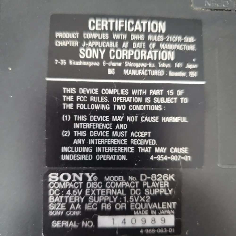VINTAGE CD Player Portable SONY Discman Antiskip Car Home Travel - Picture 2 of 2